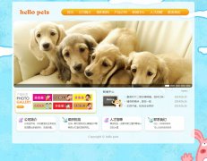 Hello Pets宠物网 单页面 猫猫狗狗宠物公司企业网站 带JS轮播