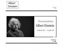 Albert Einstein 爱因斯坦 3页面 名人科学家物理学家 带JS轮播 导航点击展开特效 留学生外文作品