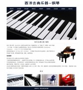 西洋古典乐器-钢琴 9页面 Html5  带设计说明 jquery图片轮播特效 注册登录留言页