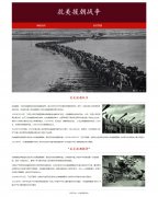 抗美援朝战争  2页面 伟大精神  HTML5 带设计说明 JS轮播特效