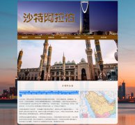 沙特阿拉伯王国 10页面 亚洲西南部的阿拉伯半岛国家介绍 HTML5 带JS图片轮播特